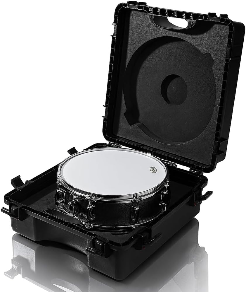 🌟Midnight Black-Drum Hardware Hard Shell Case, Snare Drum Case, Fits Up to 14"x5.5"/14"x6.5" Drum