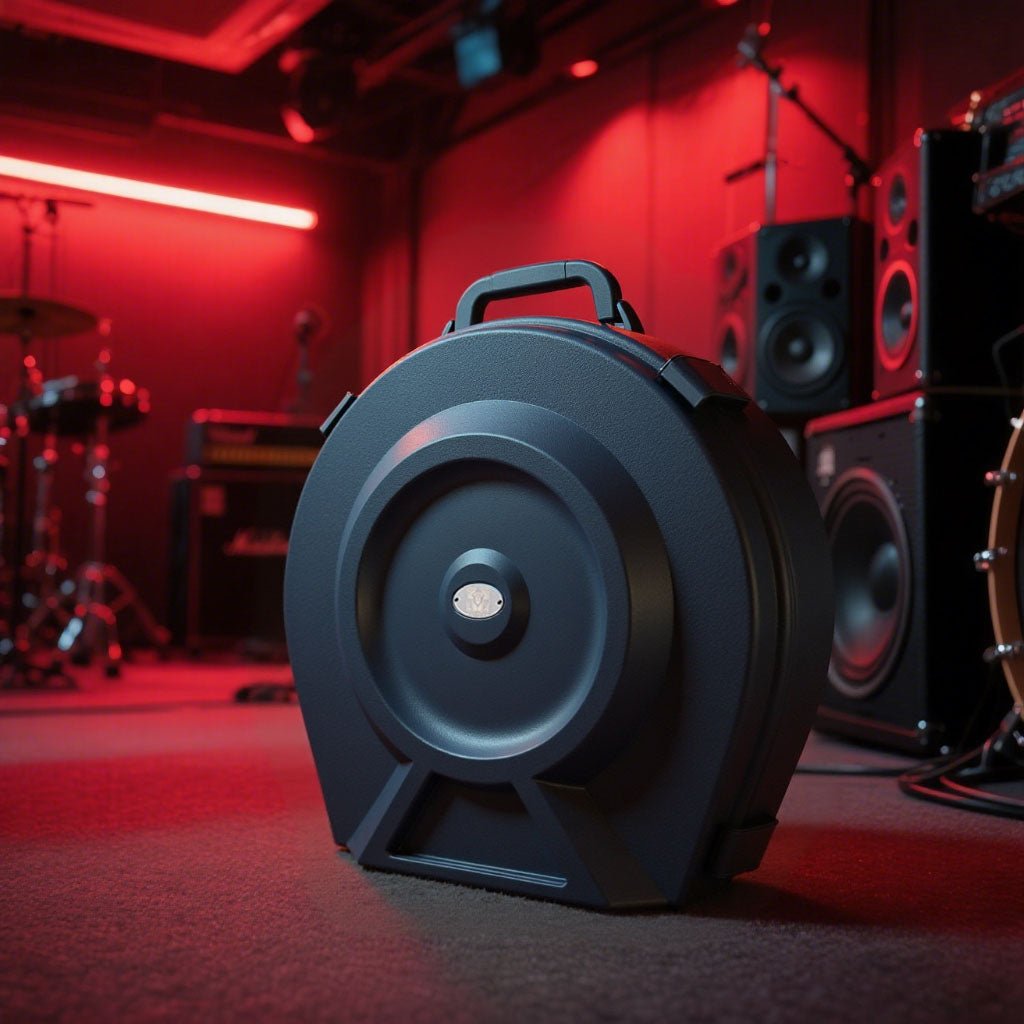 🚀Elite Style-Midnight Black 22" Rolling Cymbal Hard Case, Fits Up to 10 * 21" Cymbals