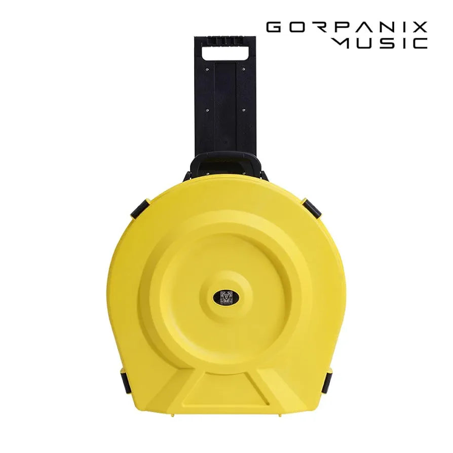 Cymbal Case With Foam-Durable Cymbal Hard Cases, Fits Up to 10 * 21" Cymbals, Design for Drums Cymbal Safety, 22" Rolling Cymbal Cases Upgrade from Cymbal Bag, Cymbal Bags With Wheels, Volt Yellow