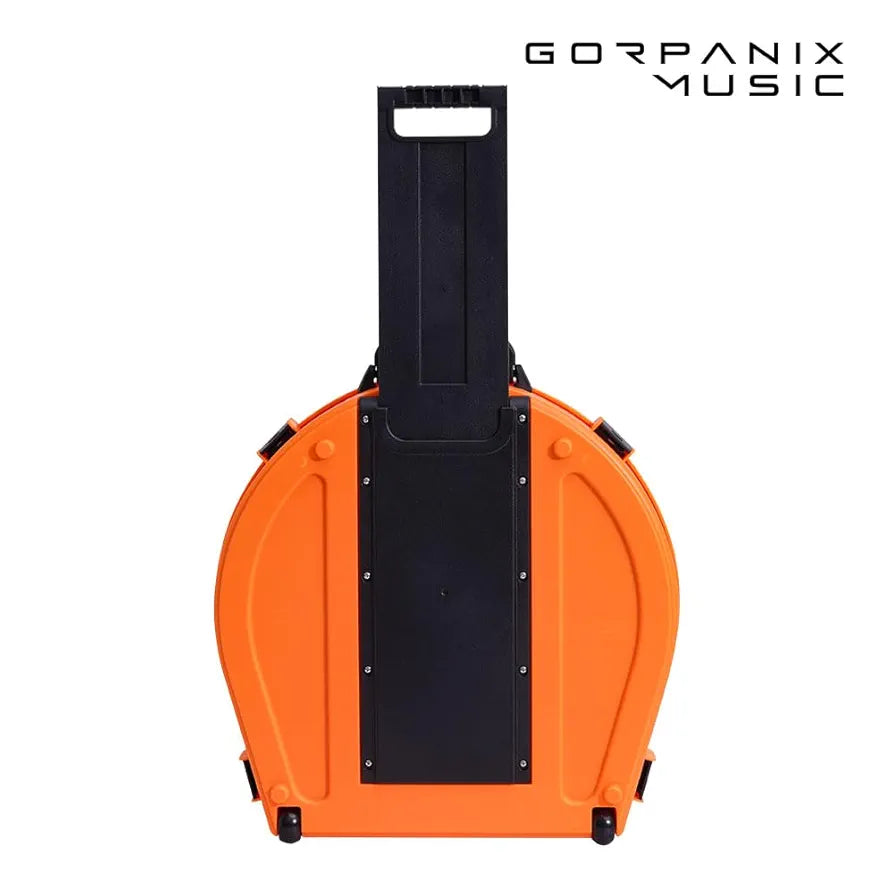 Cymbal Case With Foam-Durable Cymbal Hard Cases, Fits Up to 10 * 21" Cymbals, Design for Drums Cymbal Safety, 22" Rolling Cymbal Cases Upgrade from Cymbal Bag, Cymbal Bags With Wheels, Inferno Orange