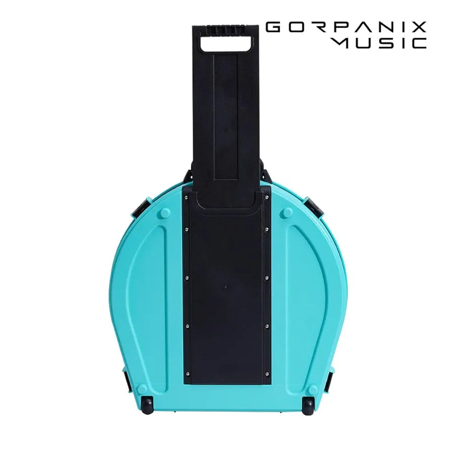Cymbal Case With Foam-Durable Cymbal Hard Cases, Fits Up to 10 * 21" Cymbals, Design for Drums Cymbal Safety, 22" Rolling Cymbal Cases Upgrade from Cymbal Bag, Cymbal Bags With Wheels, Arctic Mint
