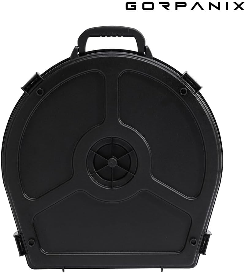 C1000 20" Rolling Cymbal Case, IP67 Waterproof Hard Shell Drum Gear Case with Wheels and Foam Insert, Fits Up to 10 * 21" Cymbals, Travel-Ready Storage for Touring Drummers, Black