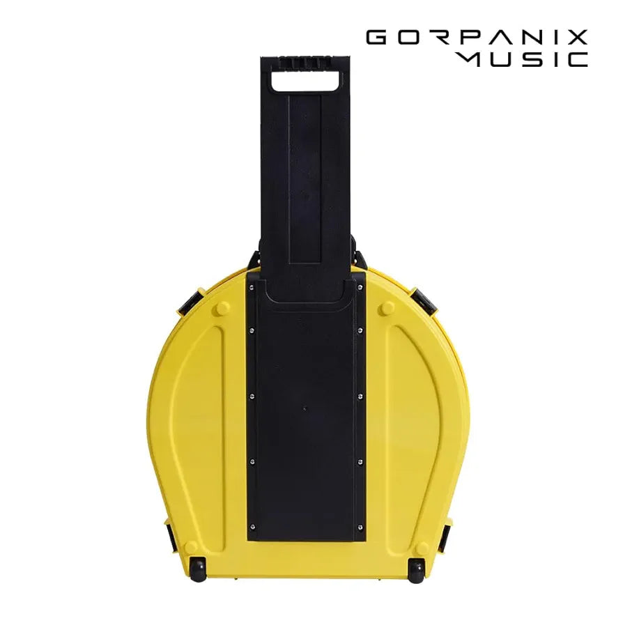 Cymbal Case With Foam-Durable Cymbal Hard Cases, Fits Up to 10 * 21" Cymbals, Design for Drums Cymbal Safety, 22" Rolling Cymbal Cases Upgrade from Cymbal Bag, Cymbal Bags With Wheels, Volt Yellow