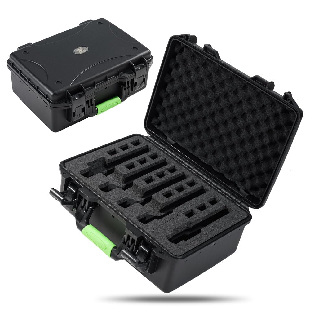 P2000 Hard Pistol Case – Fits 5 Pistols & 15 Mags | Waterproof, Crushproof, Lockable Gun Safe for Travel & Range | Adapts to TSA-Approved Locks