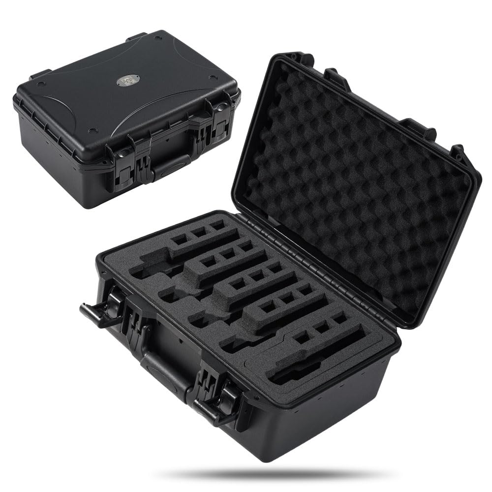 P2000 Hard Pistol Case – Fits 5 Pistols & 15 Mags | Waterproof, Crushproof, Lockable Gun Safe for Travel & Range | Adapts to TSA-Approved Locks