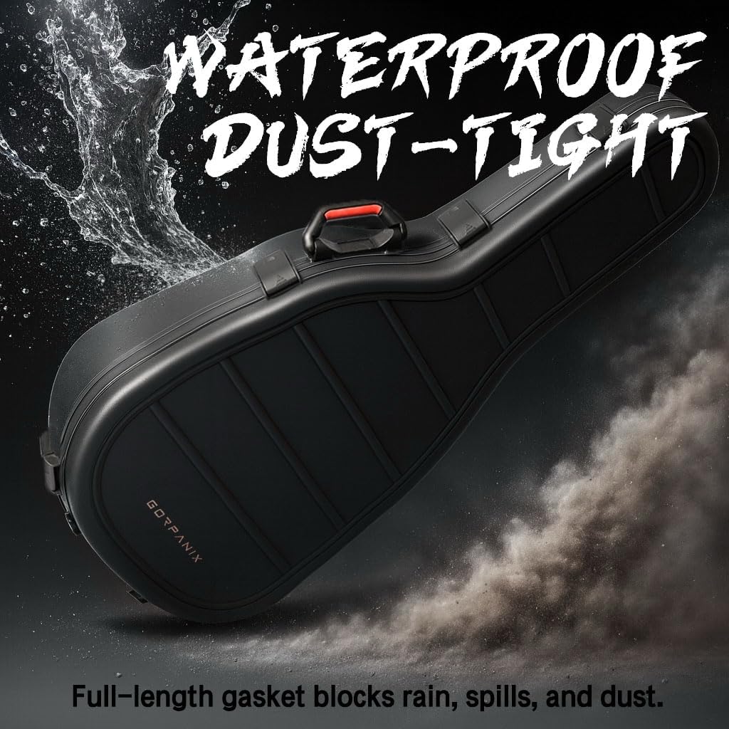 Polypropylene Hard Shell Ultra-Safe 41" 42" Acoustic Guitar Case for Road & Flight, Stackable, Crushproot, Waterproof, Professional Gear for Bands, Touring, Multi-Instrument, Bulk Logistics