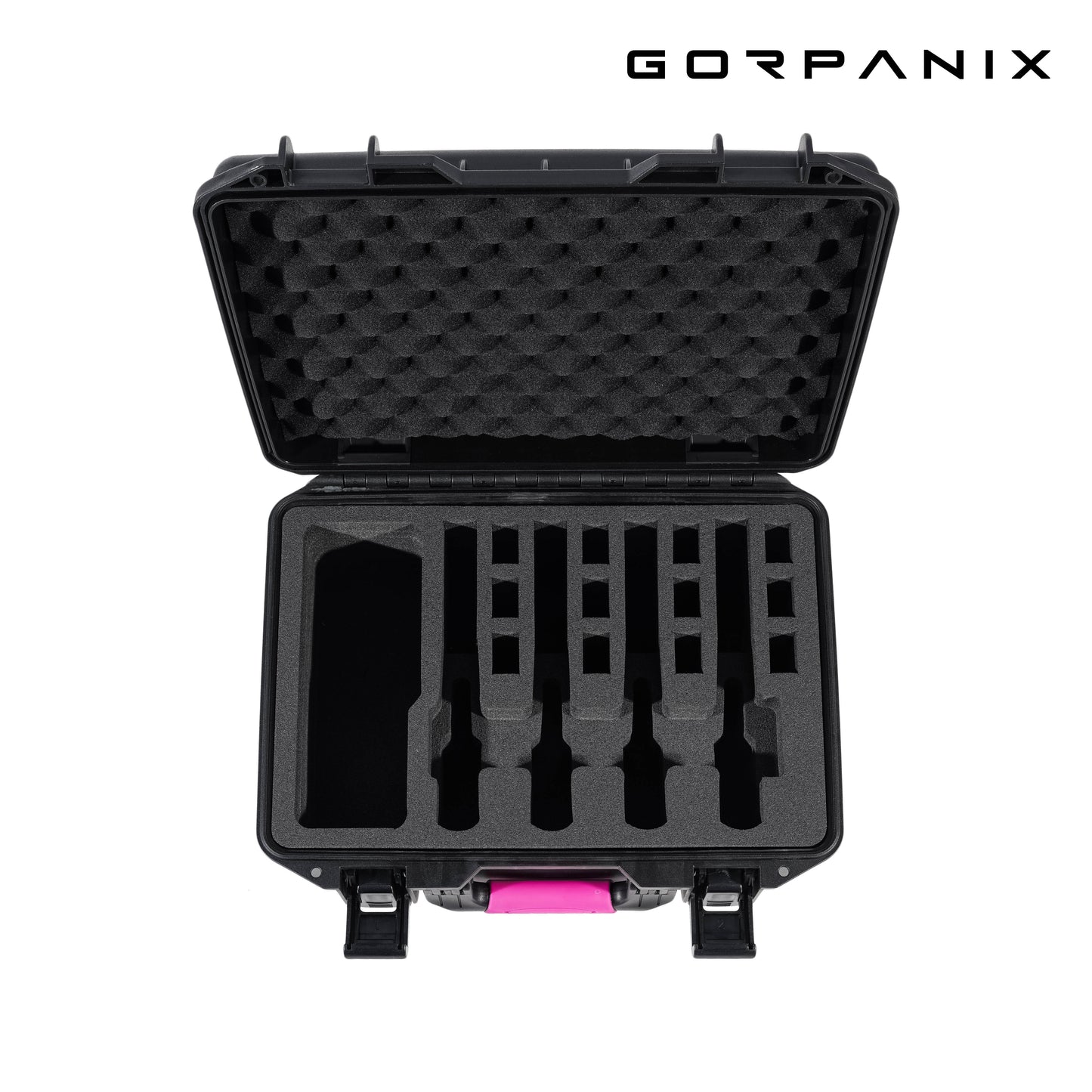 🌟Midnight Black-Pistol Hard Shell Case With Locks Fits 5 Pistol 15 Mags for Handgun Safe