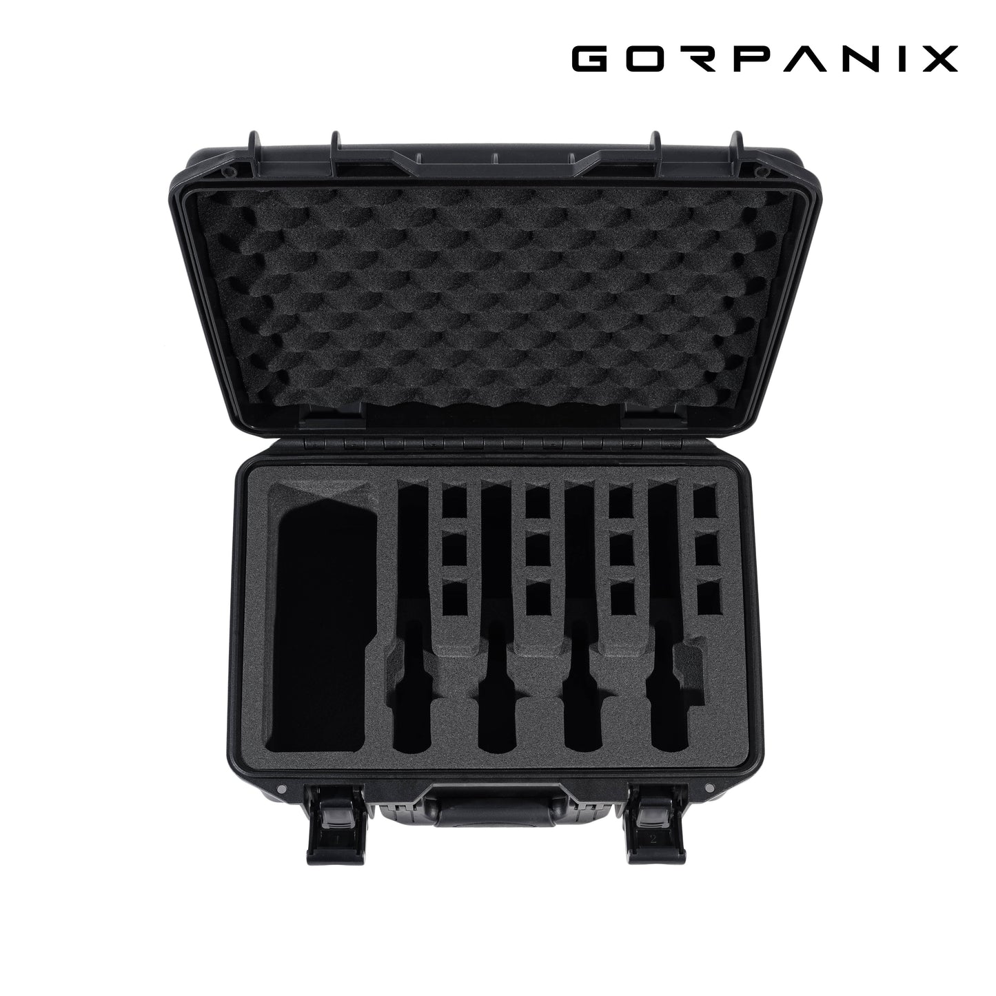 🌟Midnight Black-Pistol Hard Shell Case With Locks Fits 5 Pistol 15 Mags for Handgun Safe