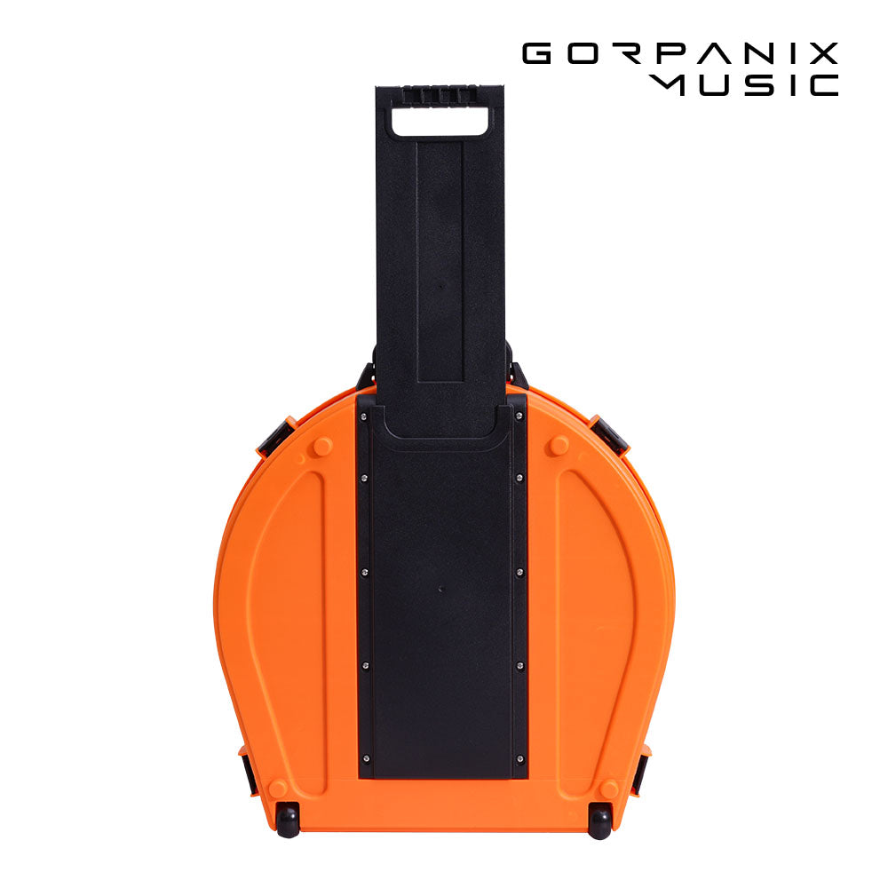 ✨Celebrity Style-Inferno Orange 22" Rolling Cymbal Hard Case-Fits Up to 10 * 21" Cymbals