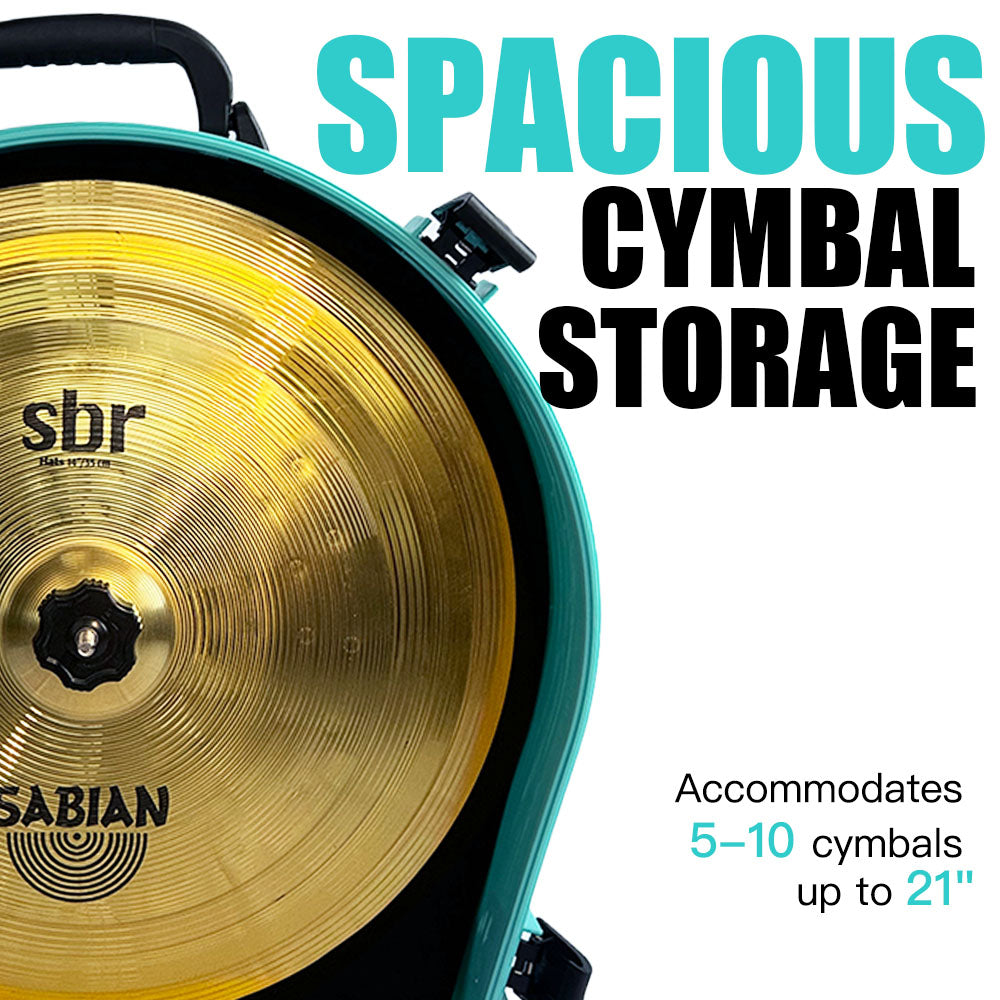 ✨Celebrity Style-Arctic Mint 22" Rolling Cymbal Hard Case-Fits Up to 10 * 21" Cymbals