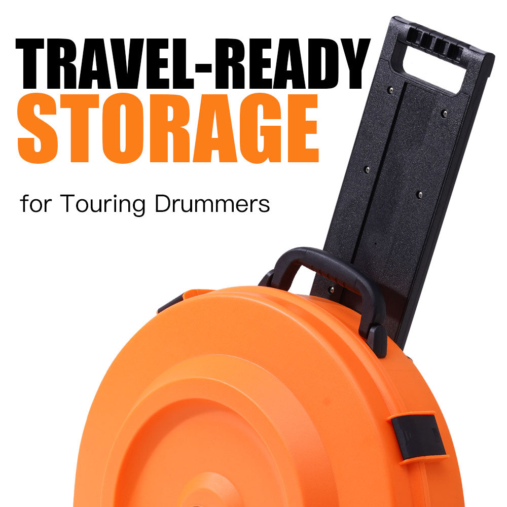 ✨Celebrity Style-Inferno Orange 22" Rolling Cymbal Hard Case-Fits Up to 10 * 21" Cymbals