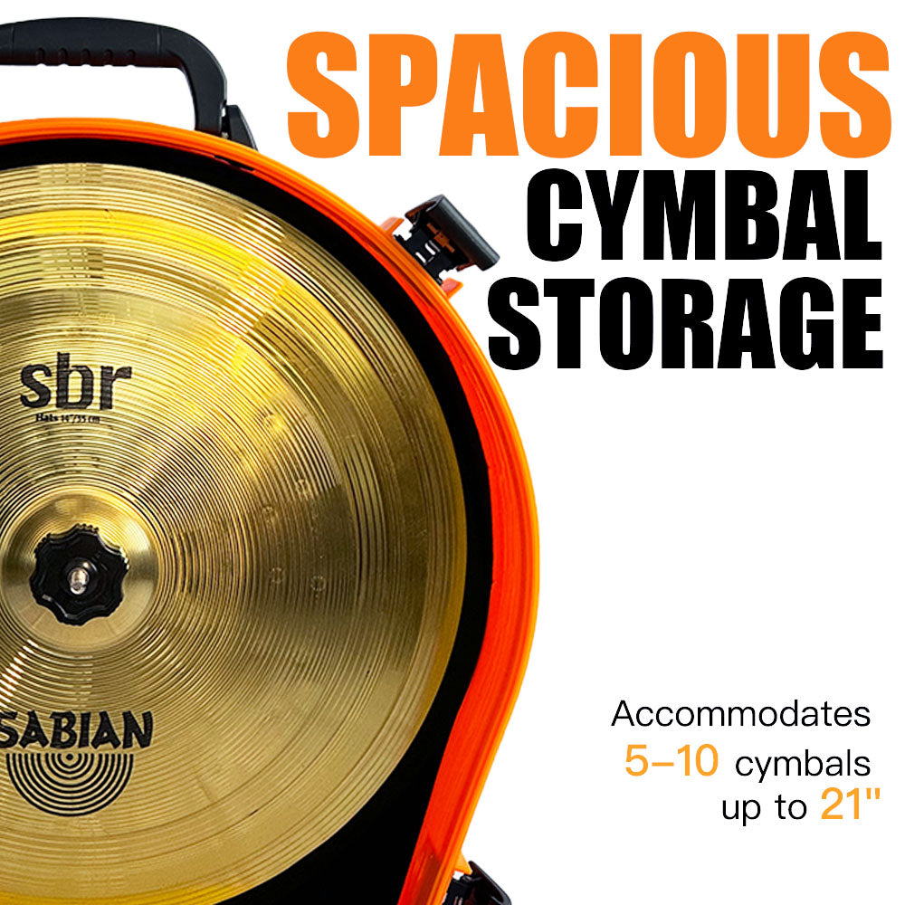 ✨Celebrity Style-Inferno Orange 22" Rolling Cymbal Hard Case-Fits Up to 10 * 21" Cymbals
