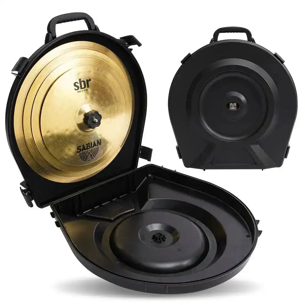 GORPANIX 22" Cymbal Hard Case-Standard Midnight Black open with cymbals inside, showing durable interior for percussion protection.