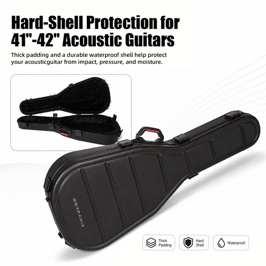 GORPANIX Hard Shell Ultra-Safe 41"42" Acoustic Guitar Case