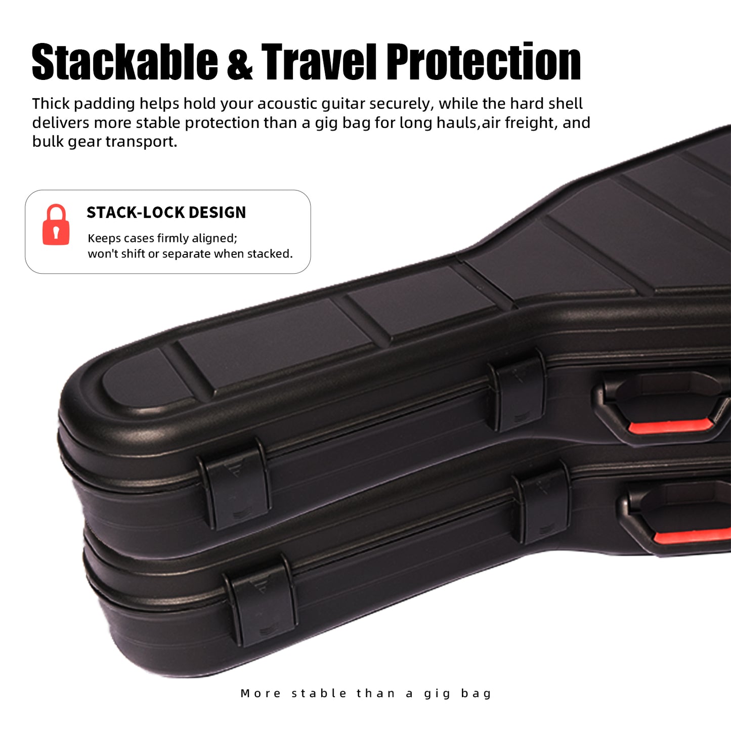 GORPANIX Hard Shell Ultra-Safe 41"42" Acoustic Guitar Case