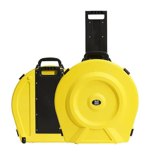 Cymbal Case With Foam-Durable Cymbal Hard Cases, Fits Up to 10 * 21" Cymbals, Design for Drums Cymbal Safety, 22" Rolling Cymbal Cases Upgrade from Cymbal Bag, Cymbal Bags With Wheels, Volt Yellow