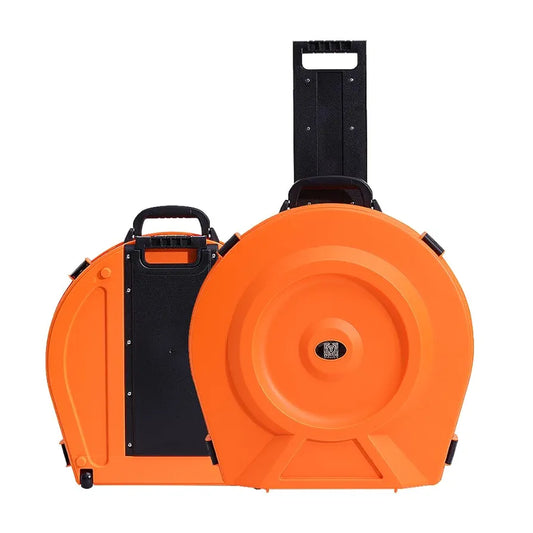 Cymbal Case With Foam-Durable Cymbal Hard Cases, Fits Up to 10 * 21" Cymbals, Design for Drums Cymbal Safety, 22" Rolling Cymbal Cases Upgrade from Cymbal Bag, Cymbal Bags With Wheels, Inferno Orange