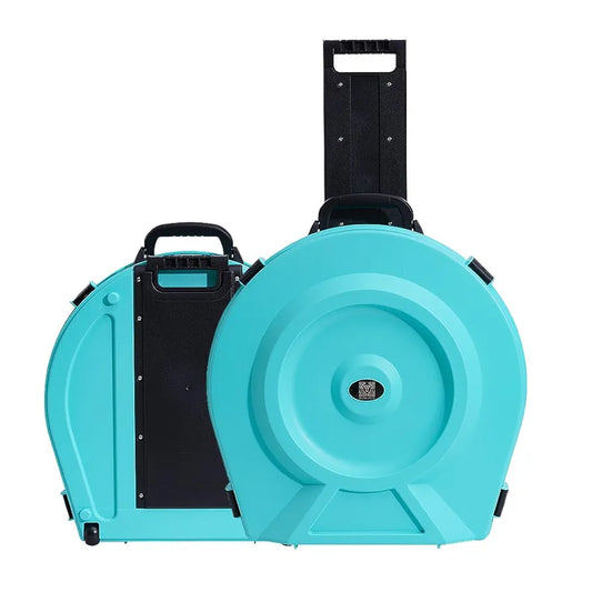 Cymbal Case With Foam-Durable Cymbal Hard Cases, Fits Up to 10 * 21" Cymbals, Design for Drums Cymbal Safety, 22" Rolling Cymbal Cases Upgrade from Cymbal Bag, Cymbal Bags With Wheels, Arctic Mint