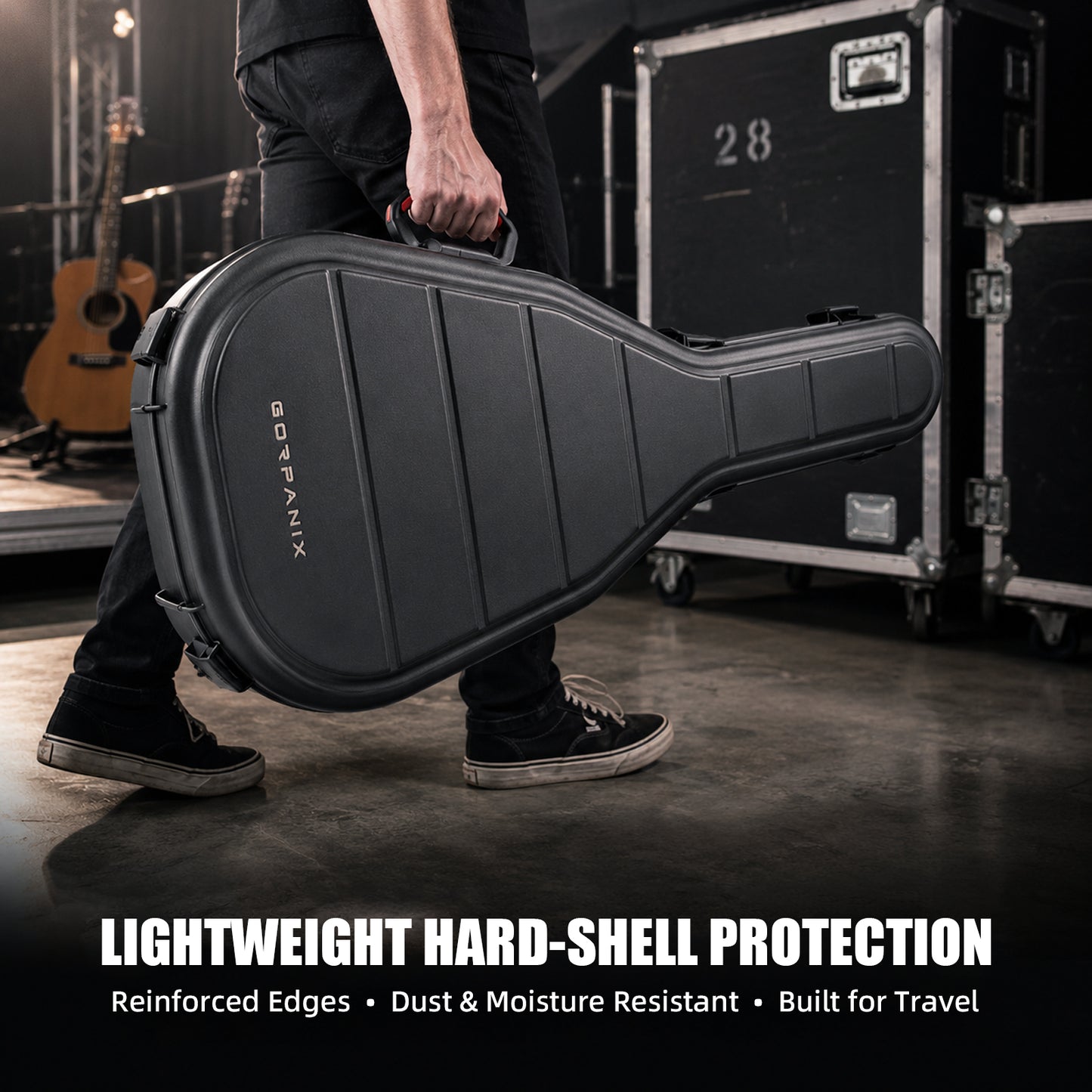 GORPANIX Hard Shell Ultra-Safe 41"42" Acoustic Guitar Case