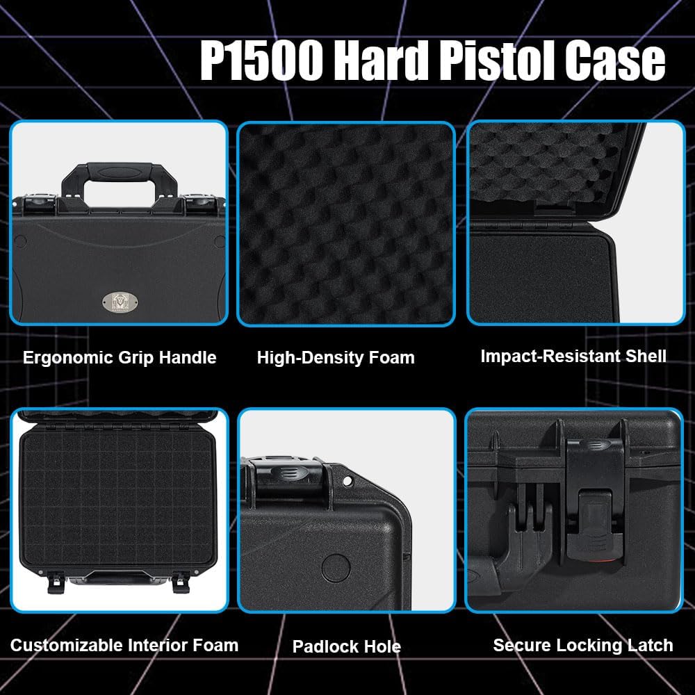 GORPANIX P1500 Polypropylene Hard Shell Ultra-Safe 16" Equipment Box with Customizable Cubed Foam For Road & Flight, Stackable, Crushproot, Waterproof Hard Case for Camera, Drone, Tools, Electronics