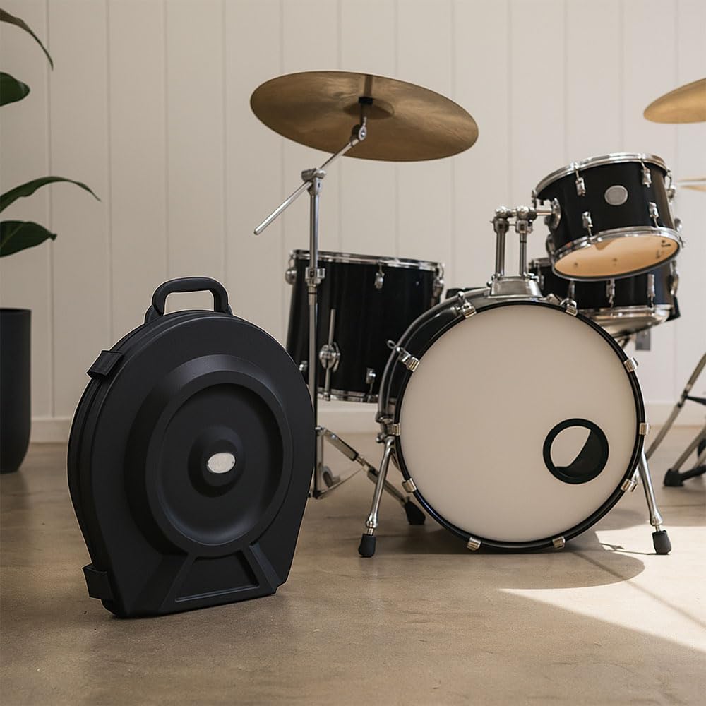 C1000 20" Rolling Cymbal Case, IP67 Waterproof Hard Shell Drum Gear Case with Wheels and Foam Insert, Fits Up to 10 * 21" Cymbals, Travel-Ready Storage for Touring Drummers, Black