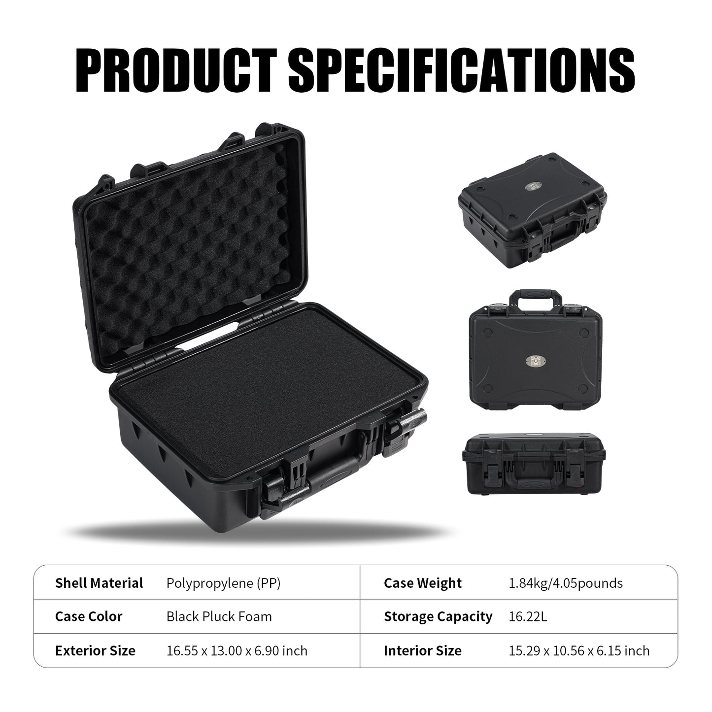 GORPANIX P1500 16-inch Hard Shell Ultra-Safe Protective Case with Customizable Foam