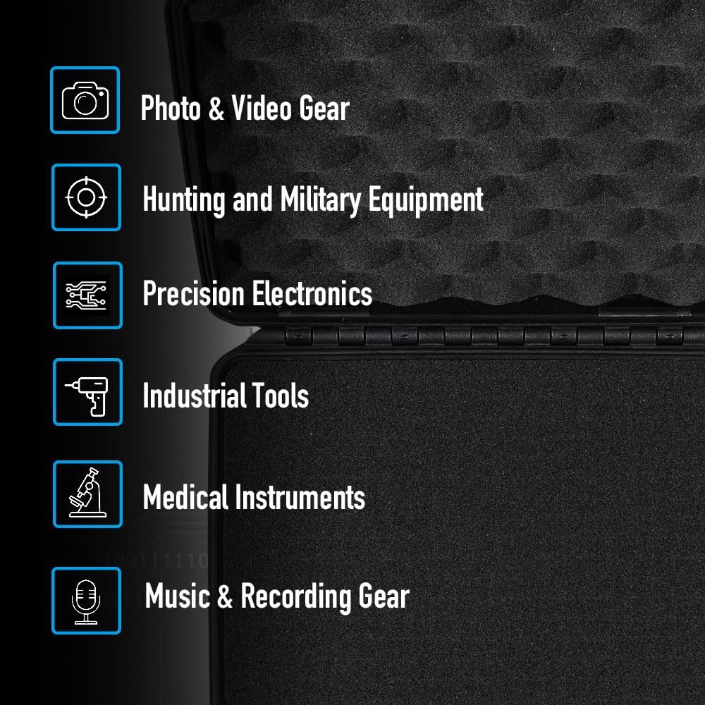 GORPANIX P1500 Polypropylene Hard Shell Ultra-Safe 16" Equipment Box with Customizable Cubed Foam For Road & Flight, Stackable, Crushproot, Waterproof Hard Case for Camera, Drone, Tools, Electronics