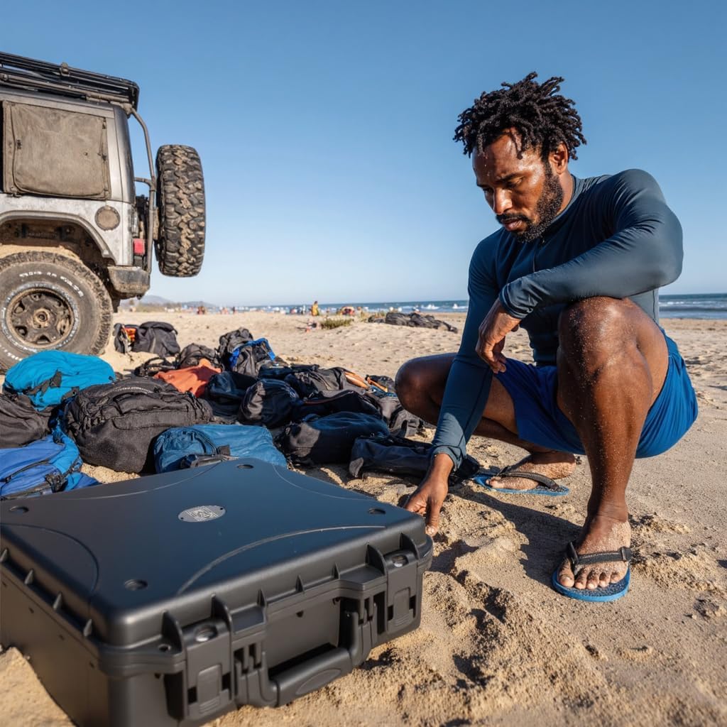 GORPANIX P1500 Polypropylene Hard Shell Ultra-Safe 16" Equipment Box with Customizable Cubed Foam For Road & Flight, Stackable, Crushproot, Waterproof Hard Case for Camera, Drone, Tools, Electronics