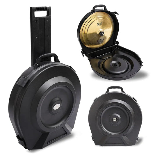 C1000T 22" Rolling Cymbal Case, IP67 Waterproof Hard Shell Drum Gear Case with Wheels and Foam Insert, Fits Up to 10 * 21" Cymbals, Travel-Ready Protective Storage for Touring Drummers, Black