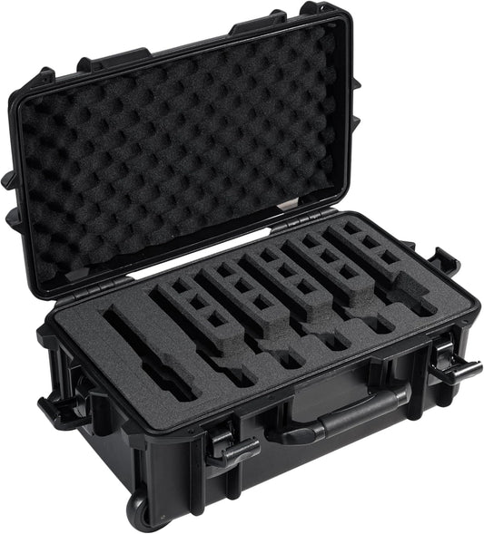 P3000 Hard Pistol Case – Fits 6 Pistols & 15 Mags | Waterproof, Crushproof, Lockable Gun Safe for Travel & Range | Adapts to TSA-Approved Locks