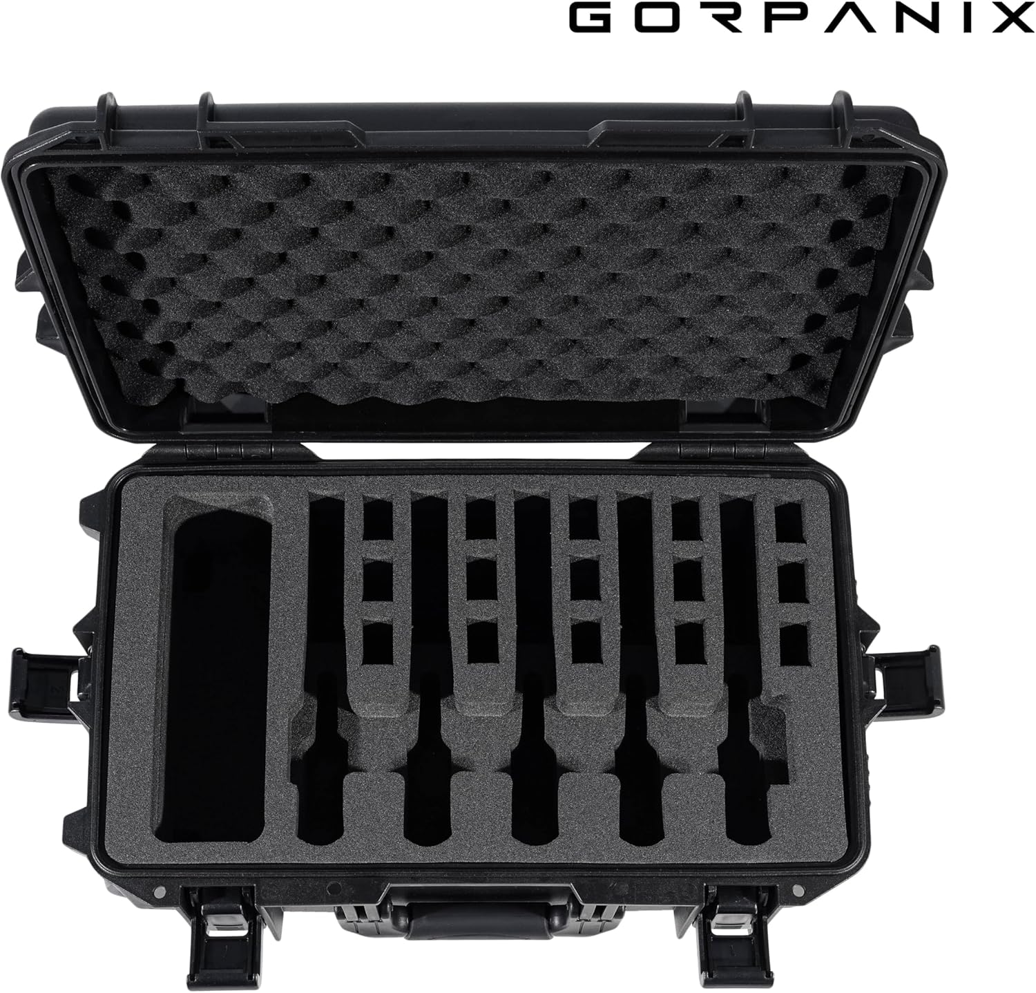 P3000 Hard Pistol Case – Fits 6 Pistols & 15 Mags | Waterproof, Crushproof, Lockable Gun Safe for Travel & Range | Adapts to TSA-Approved Locks