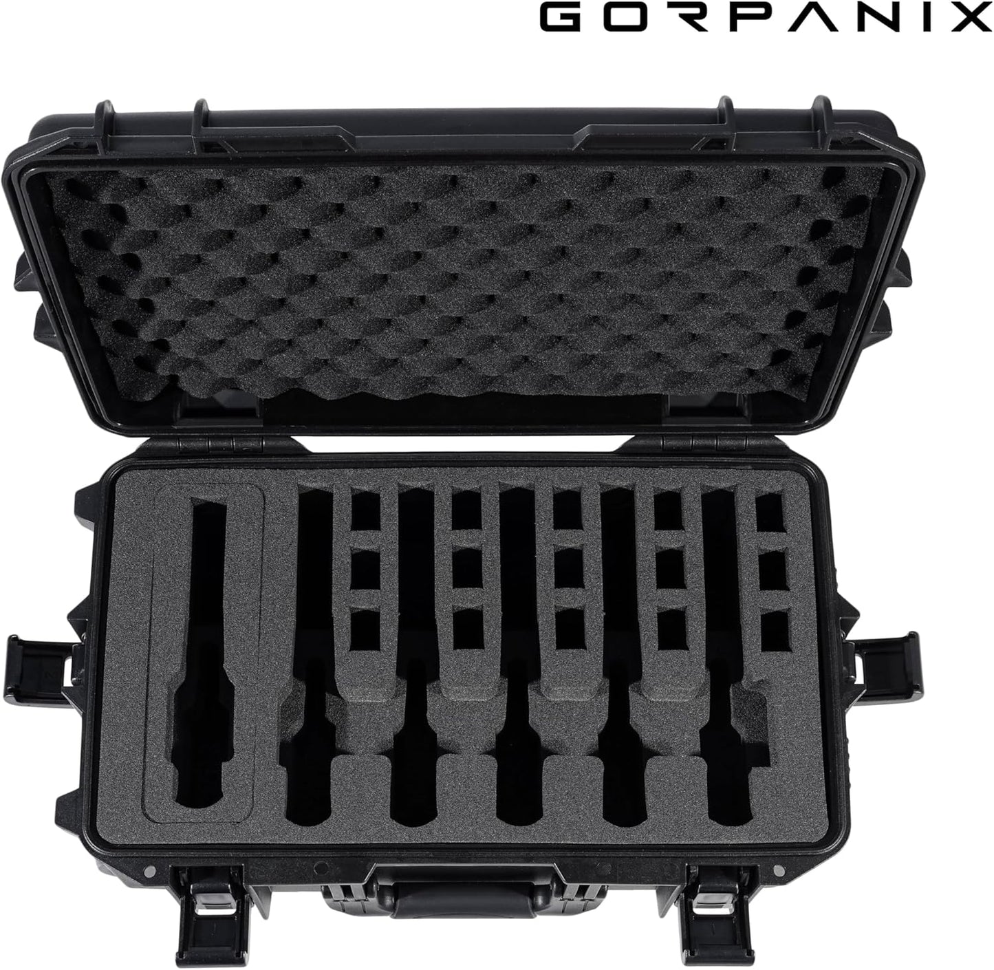 P3000 Hard Pistol Case – Fits 6 Pistols & 15 Mags | Waterproof, Crushproof, Lockable Gun Safe for Travel & Range | Adapts to TSA-Approved Locks