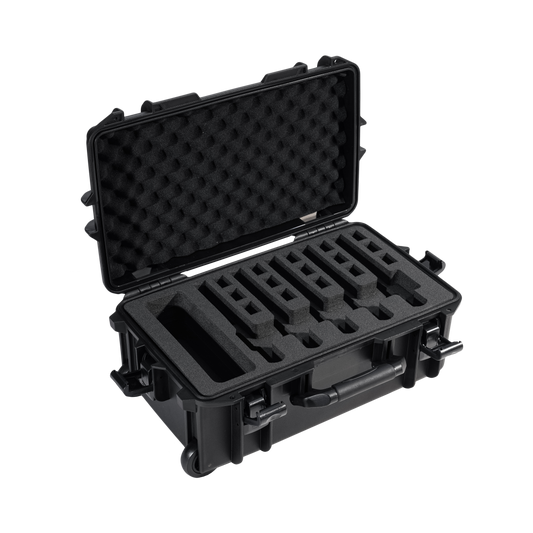 🌟Elite Midnight Black-Pistol Hard Shell Case With Wheel Fits 6 Pistol 15 Mags for Handgun Safe
