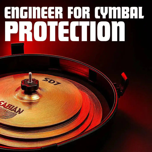 Interior view of GORPANIX 22" Rolling Cymbal Hard Case engineered for cymbal protection with secure stacking and padding.