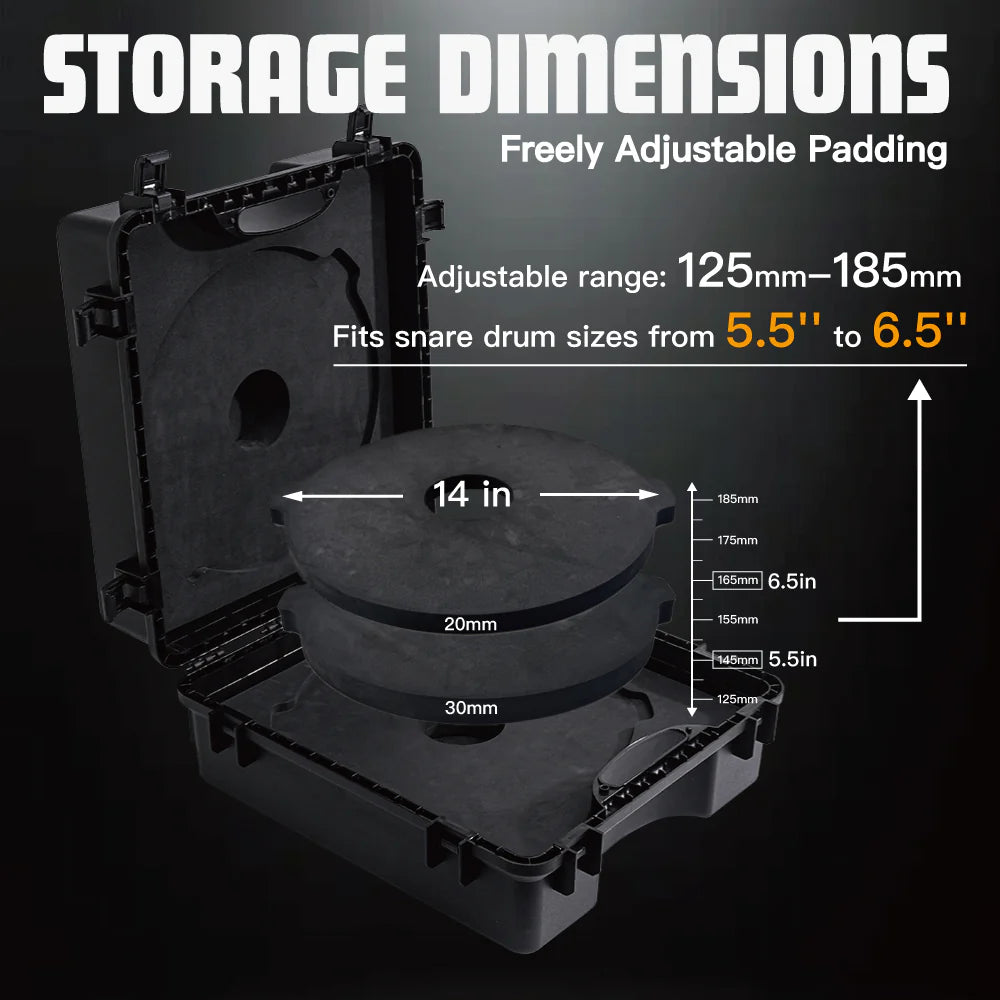 GORPANIX Snare Drum Hard Case-Midnight Black