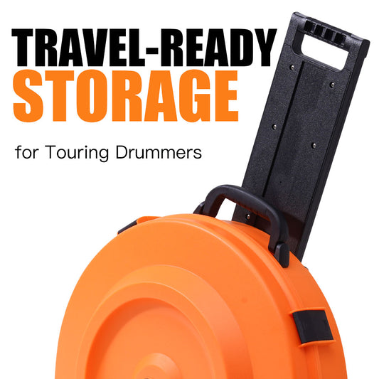 ✨Celebrity Style-Inferno Orange 22" Rolling Cymbal Hard Case-Fits Up to 10 * 21" Cymbals