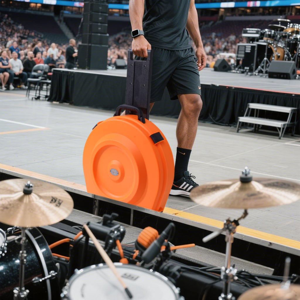 ✨Celebrity Style-Inferno Orange 22" Rolling Cymbal Hard Case-Fits Up to 10 * 21" Cymbals