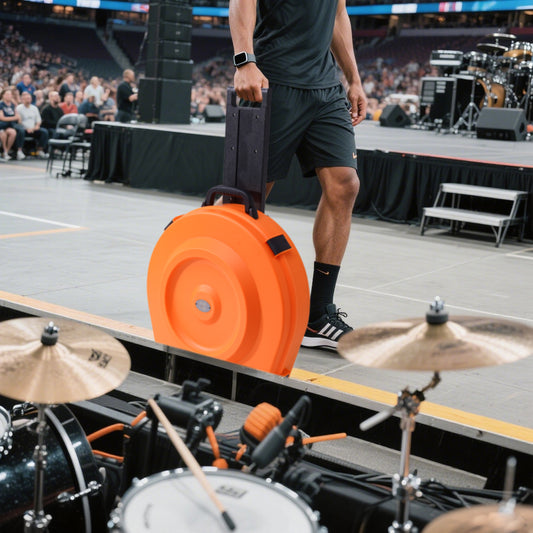 ✨Celebrity Style-Inferno Orange 22" Rolling Cymbal Hard Case-Fits Up to 10 * 21" Cymbals