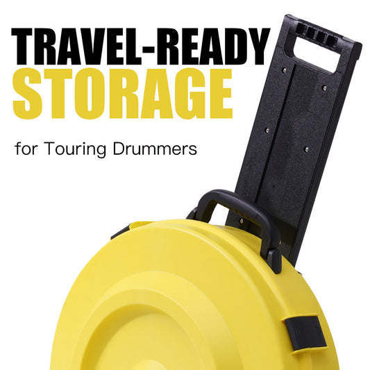 ✨Celebrity Style-Volt Yellow 22" Rolling Cymbal Hard Case-Fits Up to 10 * 21" Cymbals